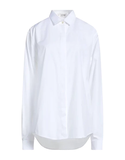 Женская рубашка Saint Laurent поплиновая, белая
