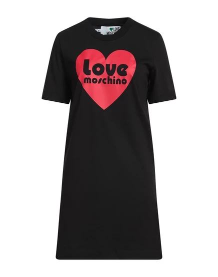 Женское платье-футболка Love Moschino Lorenz_SP из хлопка, чёрное