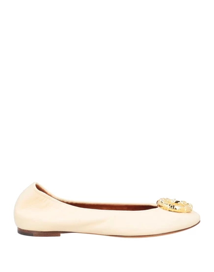 Женские балетки Lanvin с декором, кремовые