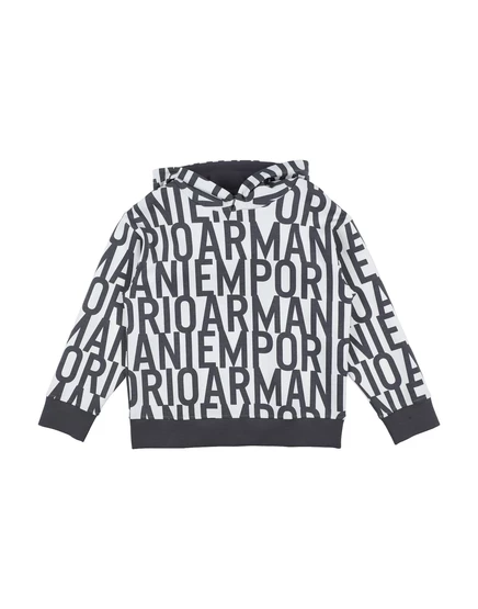 Детское худи Emporio Armani, свинцово-серое