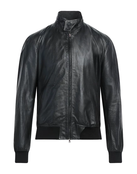 Мужская кожаная куртка Stewart Papermag Harrington, чёрный