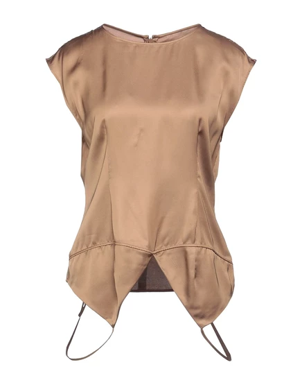 Женский топ MM6 Maison Margiela, сатиновый, карамельный