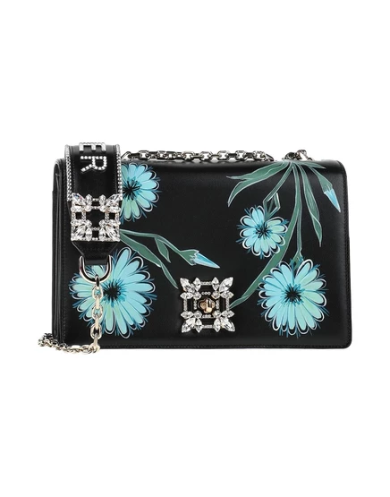 Женская сумка Roger Vivier Papermag, кожаная, чёрная