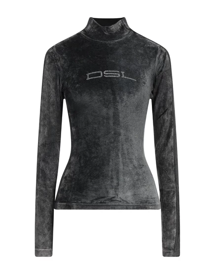 Женский топ Diesel с кристаллами, графитовый