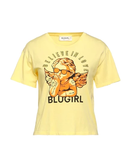 Женская футболка Blugirl JADR, хлопок, жёлтая