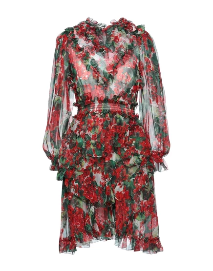 Женское короткое платье Dolce & Gabbana Wonderwoman из шелка, красное