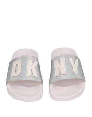 Детские шлёпанцы DKNY KIDS текстильные, серебристые