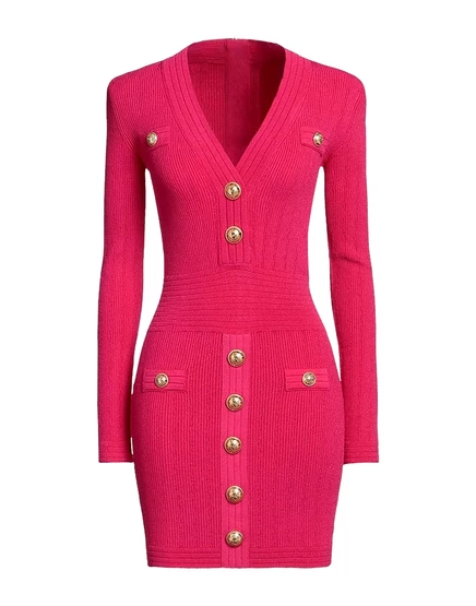 Женское платье-футляр balmain jadr, трикотаж, фуксия