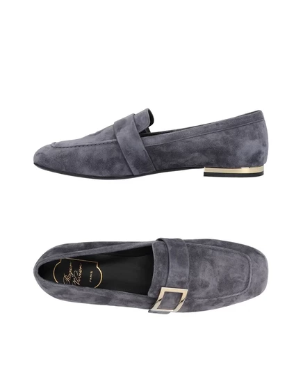 Женские лоферы Roger Vivier кожаные, серые