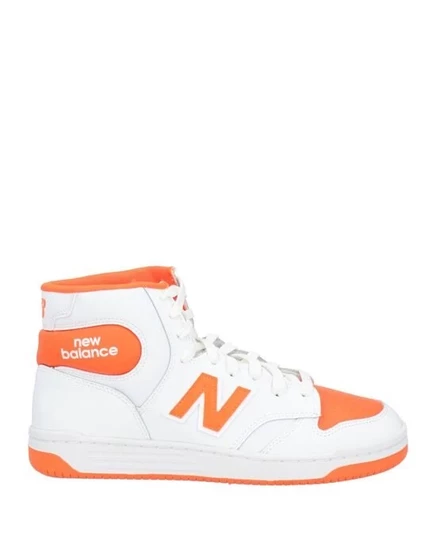 Кеды new balance высокие кожаные, белые