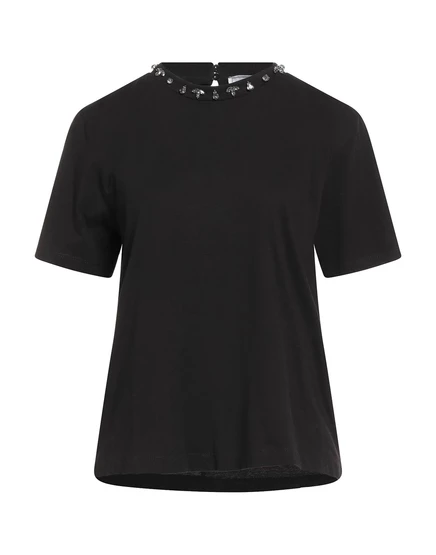 Женская футболка Jijil T-shirts с кристаллами, чёрная