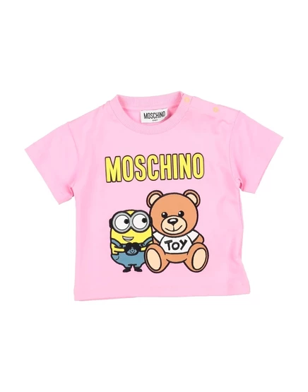 Детская футболка Moschino Baby promotion_baby, розовая