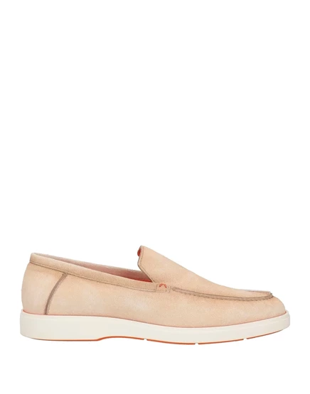 Мужские лоферы Santoni, замшевые, цвета слоновой кости
