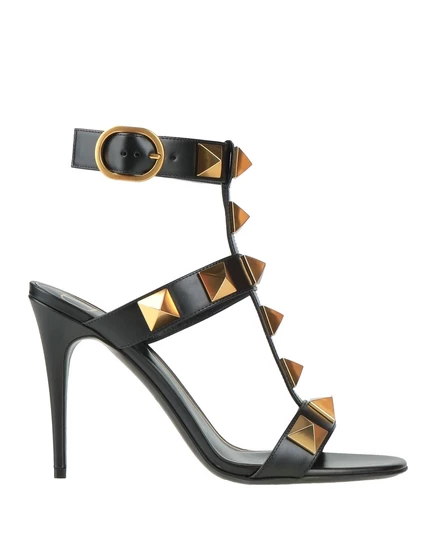 Женские сандалии Valentino Garavani кожаные, черные