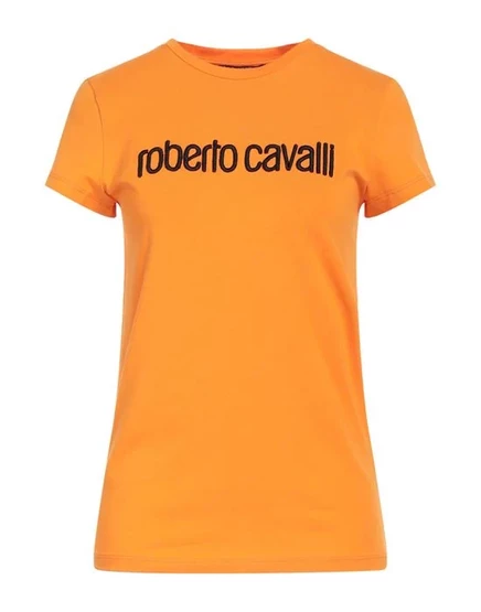 Женская футболка Roberto Cavalli с вышивкой, оранжевая