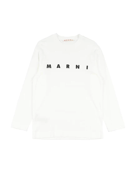 Детская футболка Marni с принтом, белая
