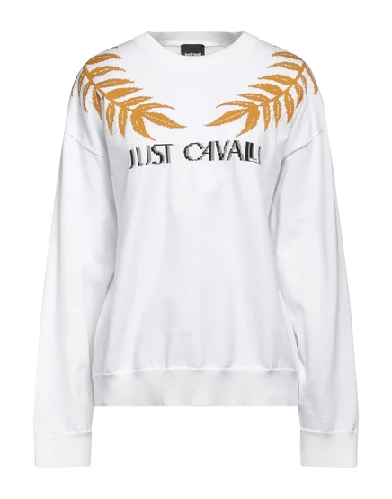 Женский свитшот Just Cavalli PAPERMAG с логотипом, белый