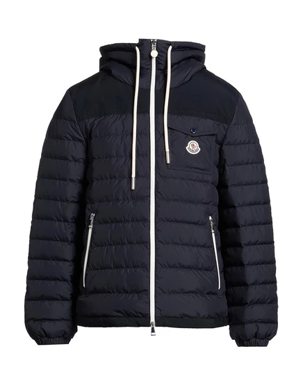 Мужская короткая куртка-пуховик Moncler, иссиня-чёрная