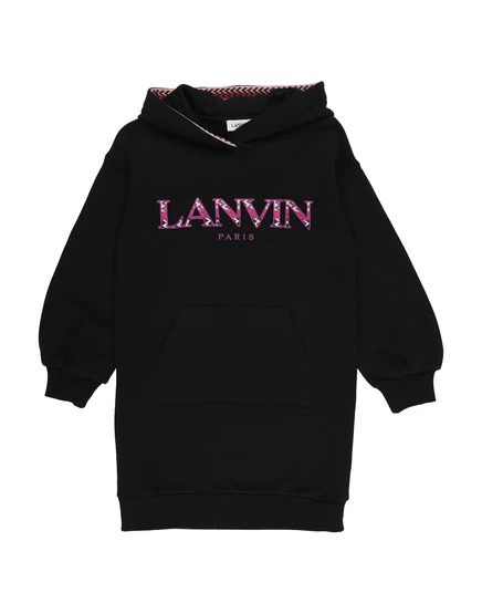 Детская толстовка Lanvin с капюшоном, черная