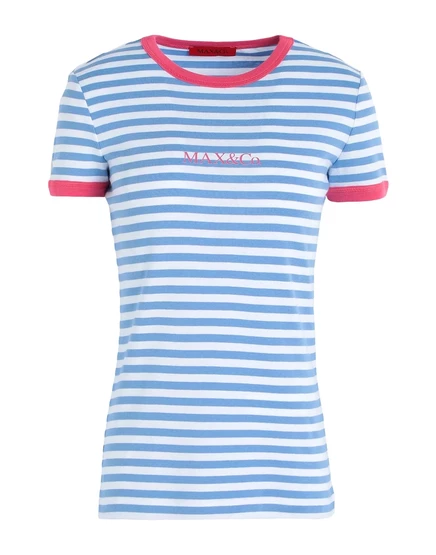 Женская футболка Max&Co Inseason в полоску, голубая
