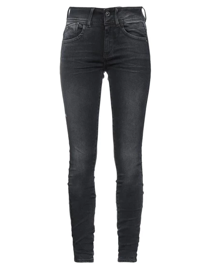 Женские джинсы-бананы G-Star Raw с кожаными аппликациями, черные