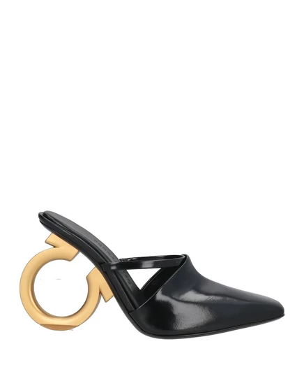 Женские мюли Ferragamo PAPERMAG, кожа, черные