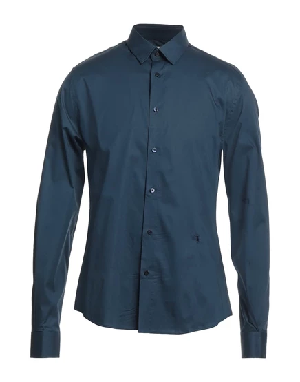 Мужская рубашка Trussardi из хлопка, темно-синяя