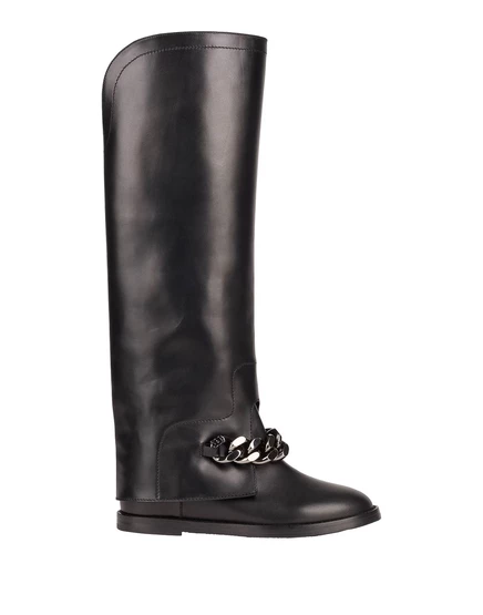 Женские сапоги Casadei PAPERMAG, кожаные, черные