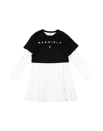 Детское платье MM6 MAISON MARGIELA хлопковое, черное