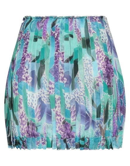 Женская мини-юбка Missoni, шифон на подкладке, бирюзовая