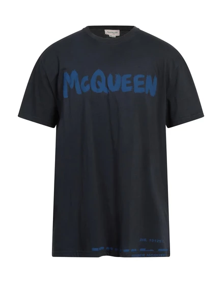 Мужская футболка McQueen Papermag, темно-синяя