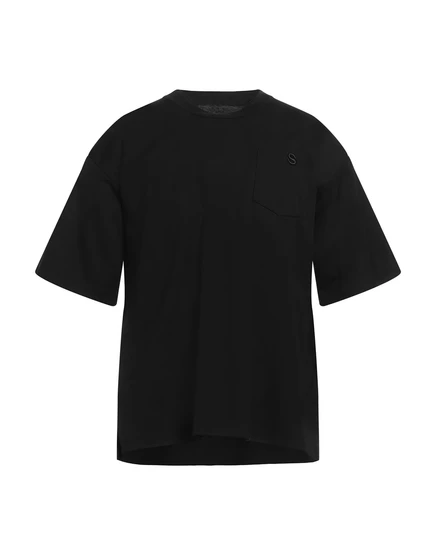 Мужская футболка Sacai с нагрудным карманом, черная