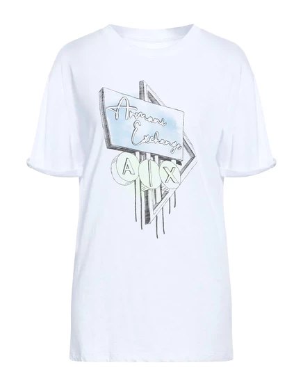 Женская футболка Armani Exchange Lorenz_SP, хлопок, белая