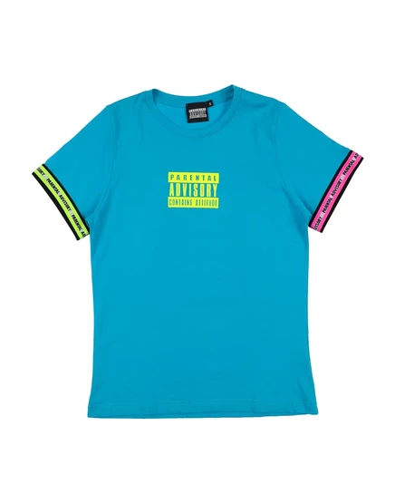 Мужская футболка Parental Advisory, лазурная