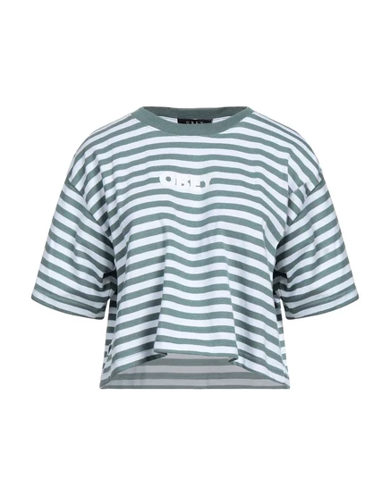 Женская футболка Obey Agata в полоску, зелёная