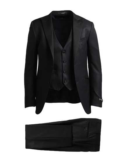 Мужской костюм Corneliani из шерсти Super 130s с шёлком, чёрный