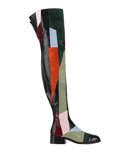 Женские ботфорты Rochas, кожаные, черные