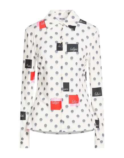 Женская рубашка Msgm Shirts из джерси в горошек, белая