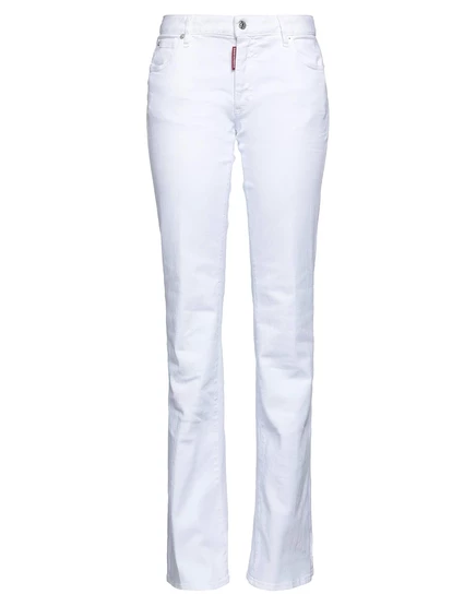 Женские джинсы DSquared2 клеш из стрейч-денима, белые