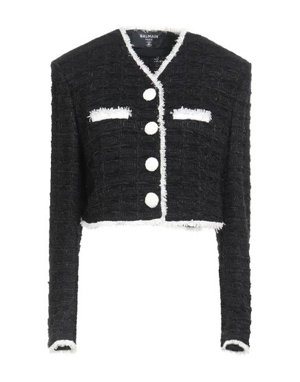 Женский жакет Balmain PAPERMAG, твидовый, черный