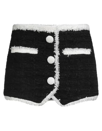 Женская твидовая мини-юбка Balmain, чёрная