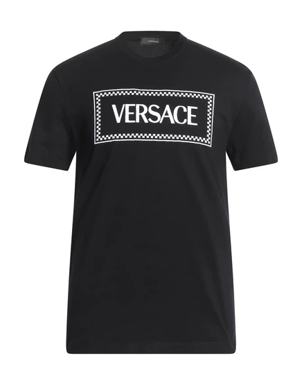 Мужская футболка Versace Papermag с логотипом, черная