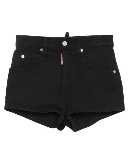 Женские джинсовые мини-шорты DSquared2 SUPERMAN, чёрные