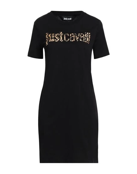 Женское короткое платье Just Cavalli-футболка, чёрное