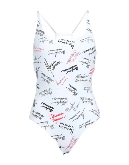 Женское боди Moschino Papermag с логотипом, белое