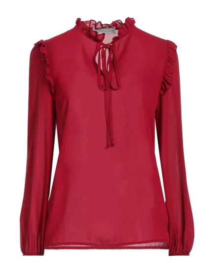 Женский топ BOUTIQUE de la FEMME PAPERMAG, креп, бордовый