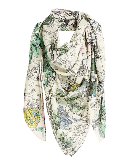 Женский платок SHIRTAPORTER с гавайским рисунком, слоновая кость