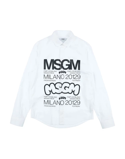 Мужская рубашка MSGM с логотипом, белая