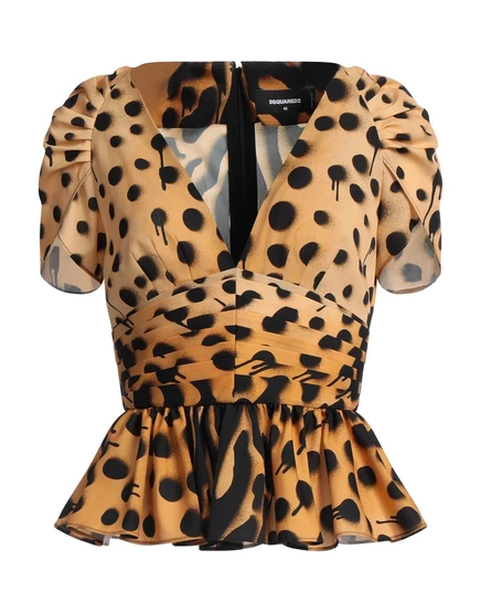 Женский топ DSquared2 Papermag с баской, абрикосовый