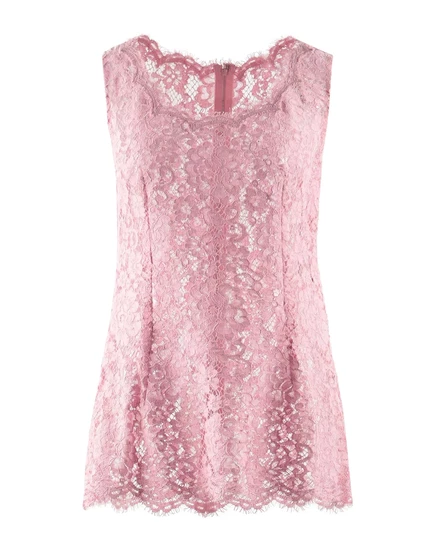 Женский топ Dolce&Gabbana Papermag кружевной, розовый